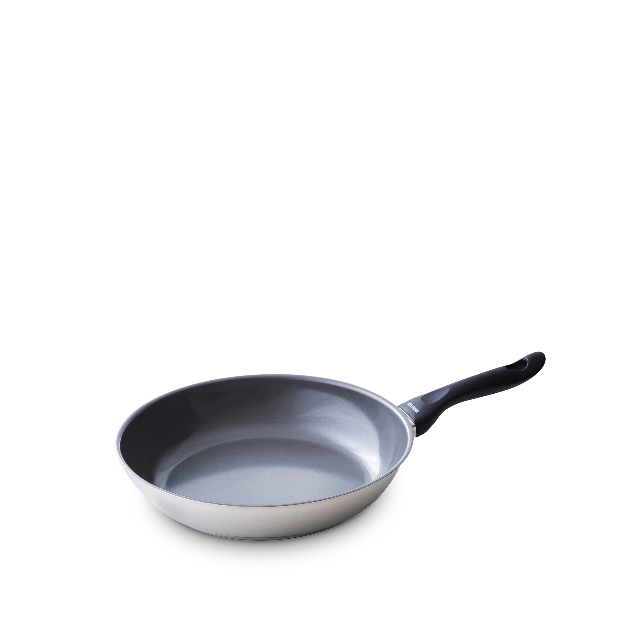 Runde Antihaft-Bratpfanne mit schwarzem Griff