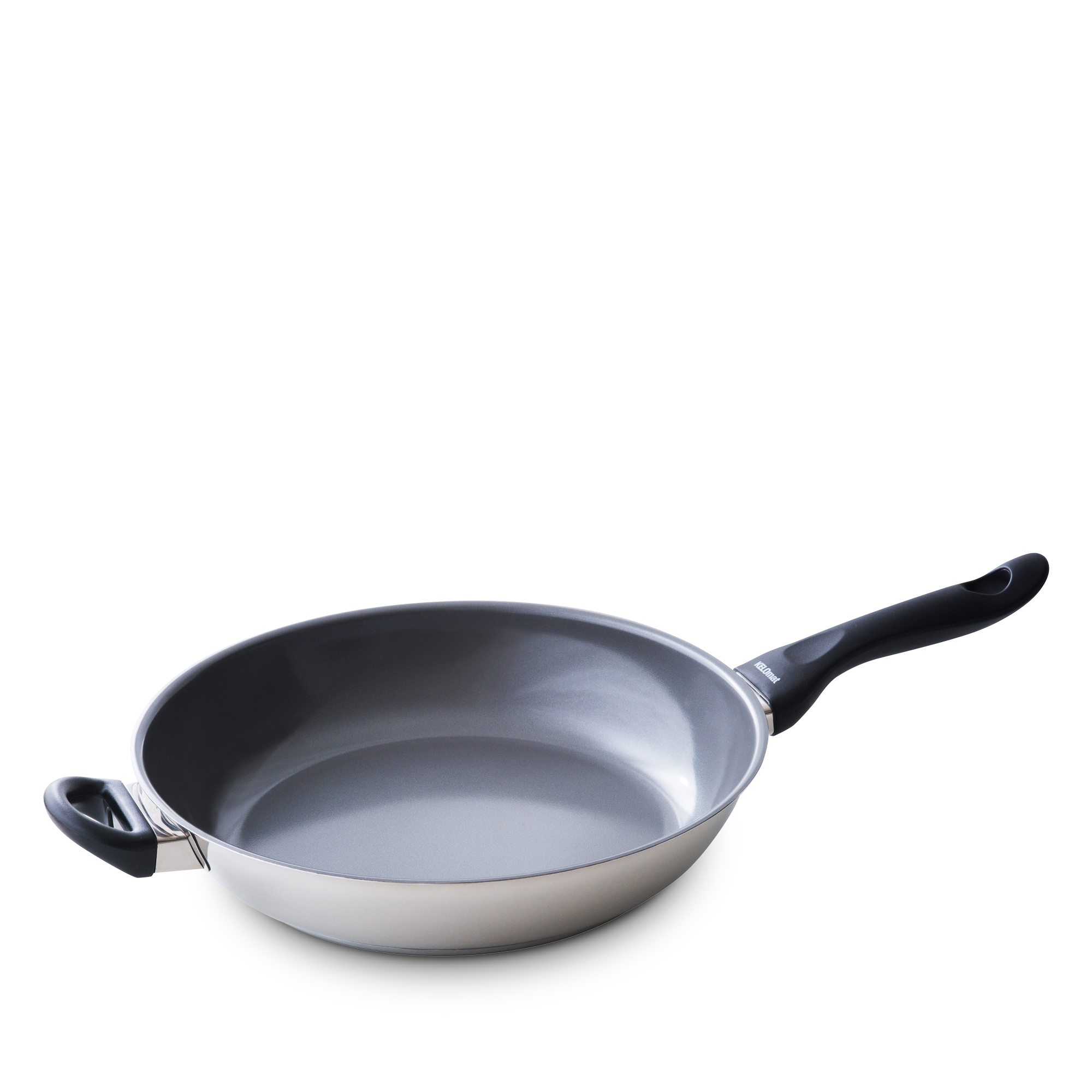 Runde Edelstahlpfanne mit Antihaftboden