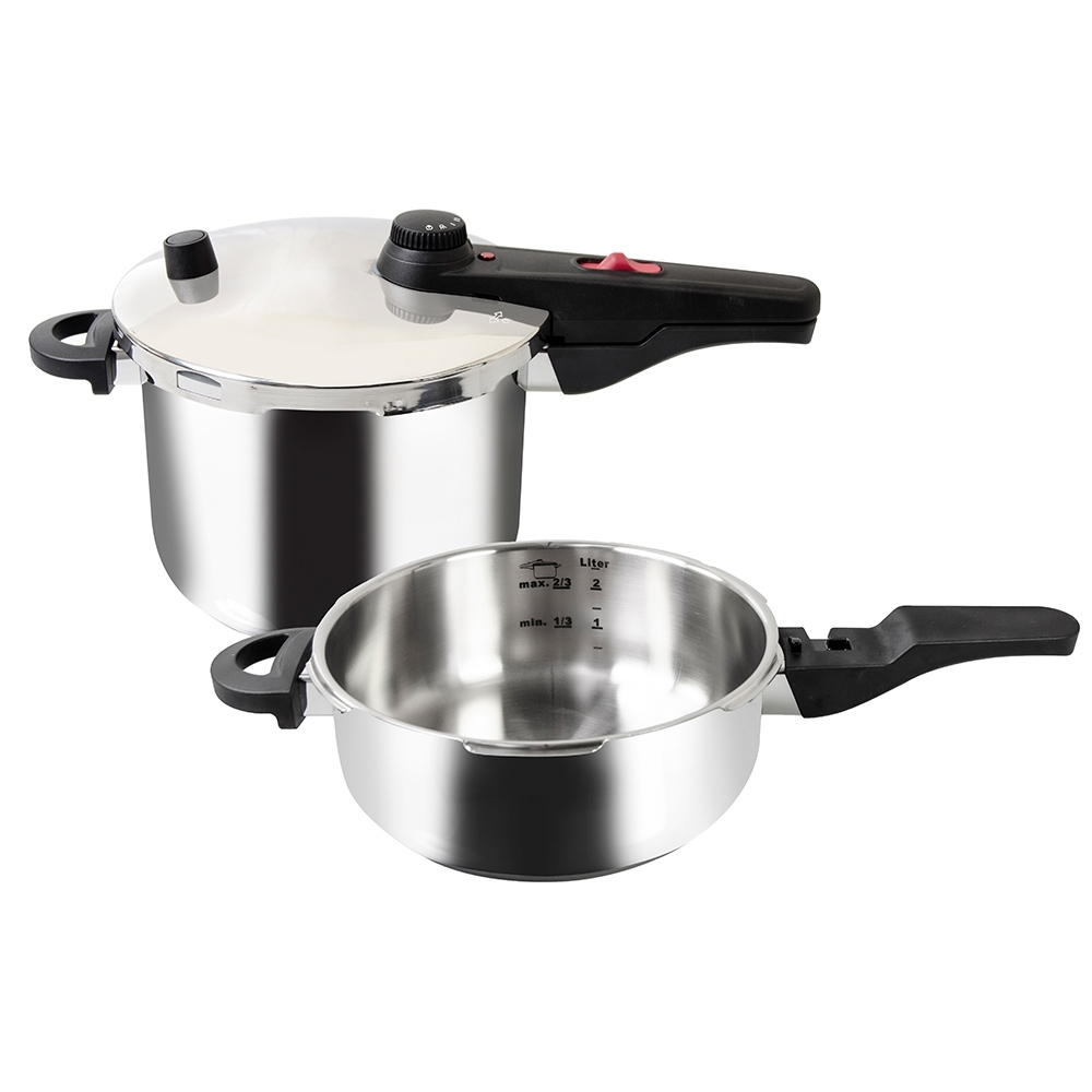 Kelomat - pressure cooker set Alfa 6.0 + 3.0 liters Kelomat - pressure cooker set Alfa 6.0 + 3.0 liters